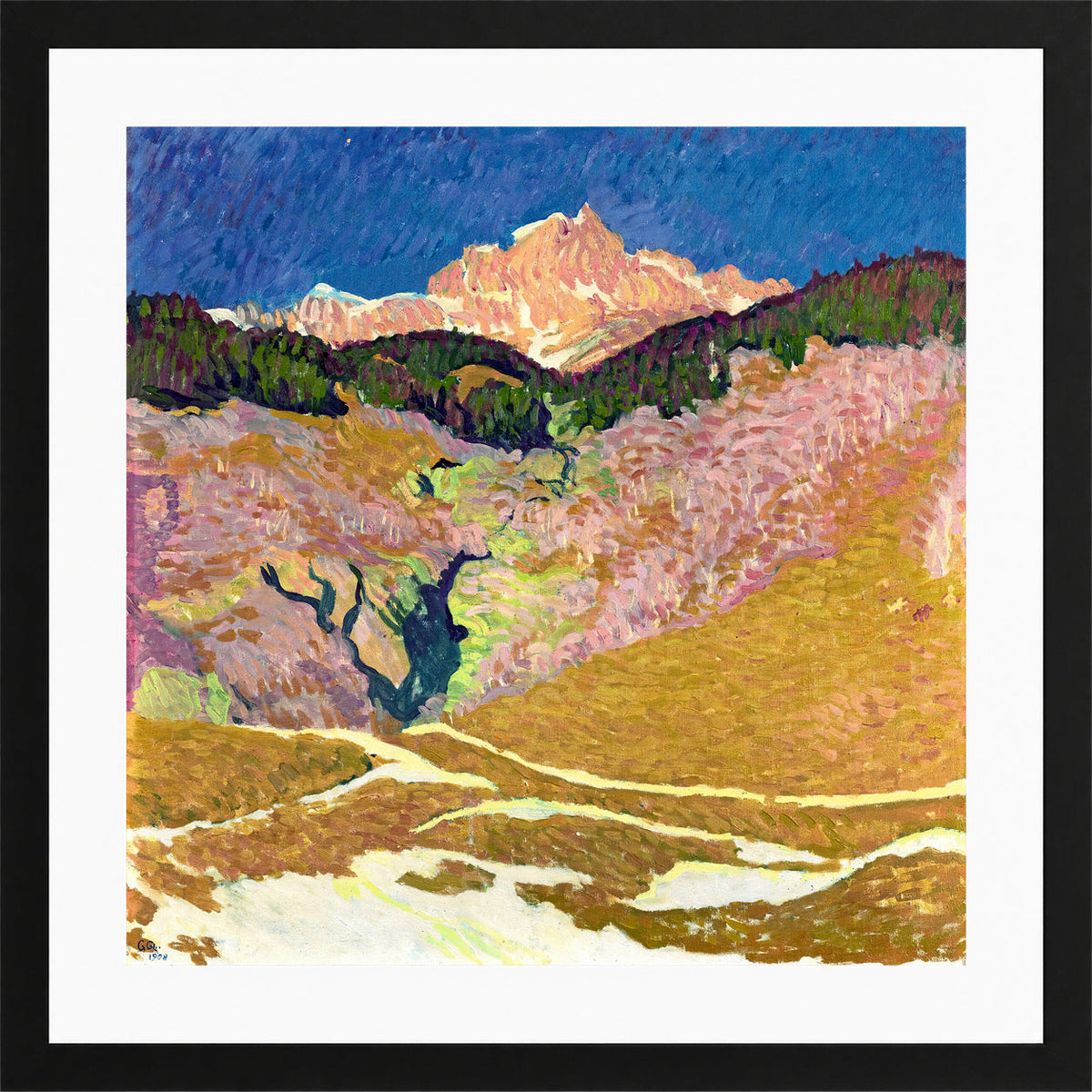 Giovanni Giacometti, Piz Duan (1908) — black frame