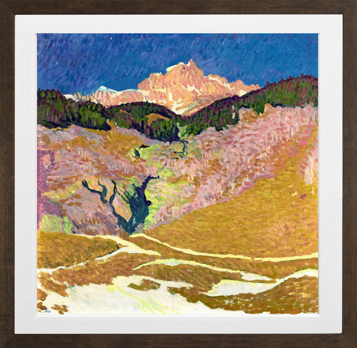 Giovanni Giacometti, Piz Duan (1908) — brown frame