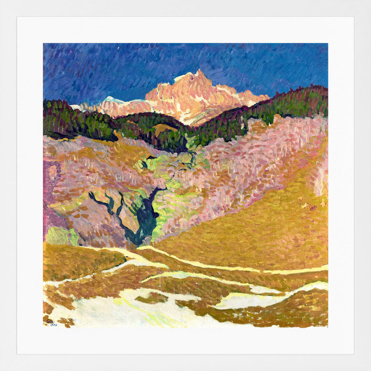 Giovanni Giacometti, Piz Duan (1908) — white frame