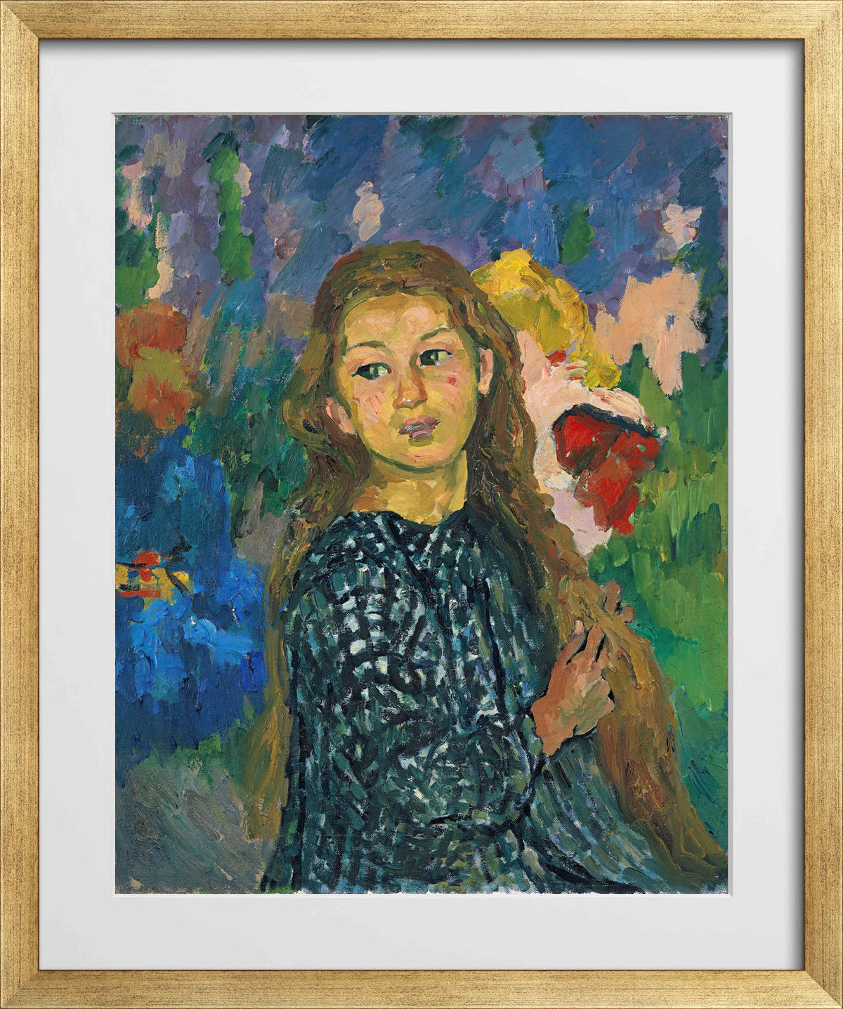 Giovanni Giacometti, Portrait of Ottilia Giacometti (1912) — gold frame