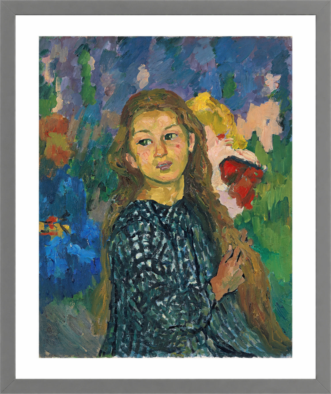 Giovanni Giacometti, Portrait of Ottilia Giacometti (1912) — light grey frame