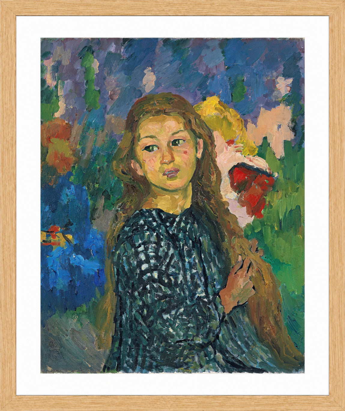 Giovanni Giacometti, Portrait of Ottilia Giacometti (1912) — oak frame