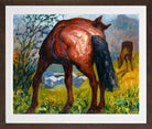 Giovanni Giacometti, Red Horse — brown frame