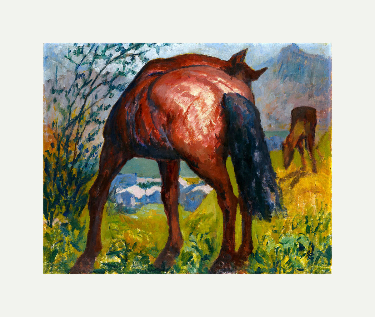Giovanni Giacometti, Red Horse — rolled canvas