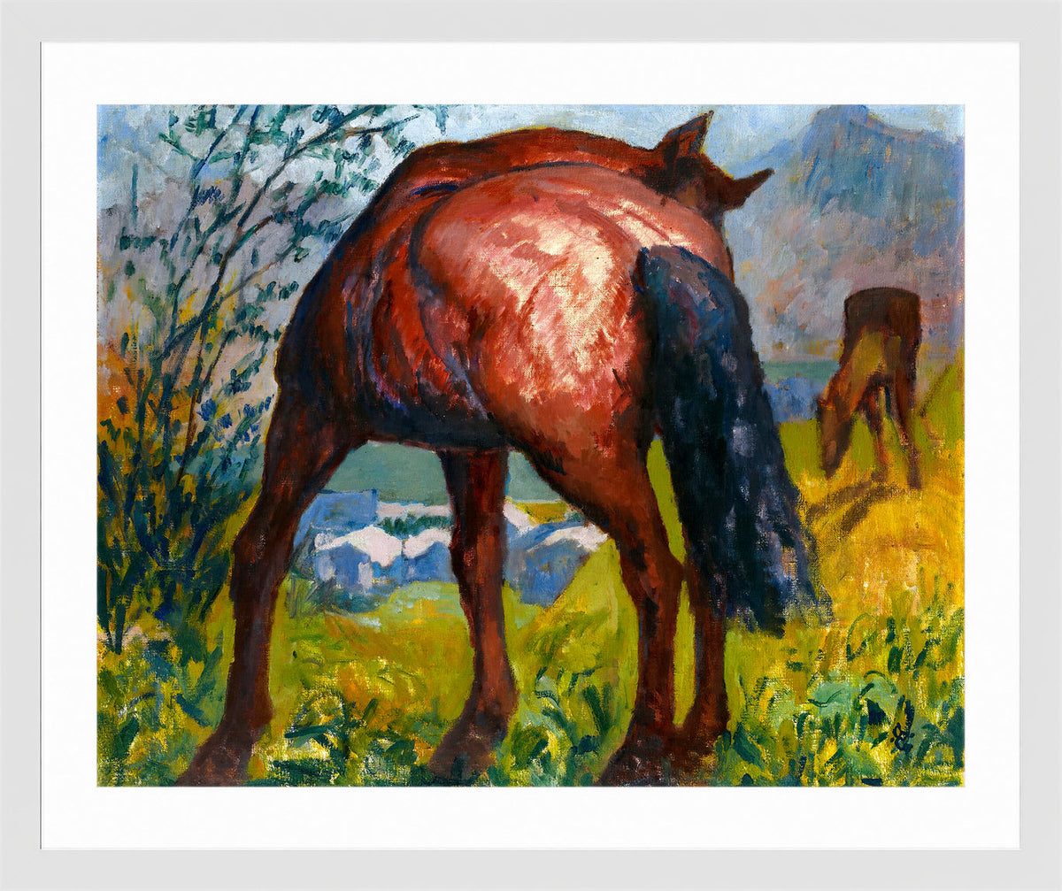 Giovanni Giacometti, Red Horse — white frame