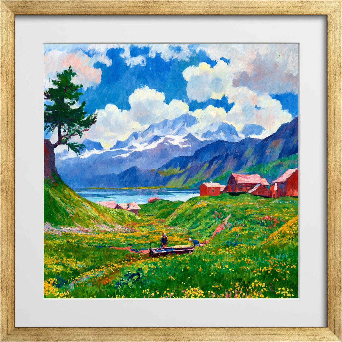 Giovanni Giacometti, Spring Landscape (1926) — gold frame