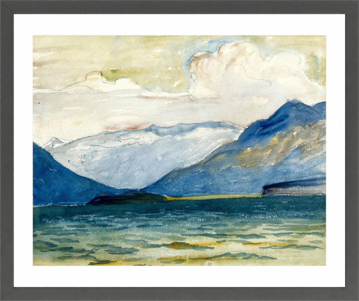 Giovanni Giacometti, View from Plaun da Lej towards Chasté Peninsula — dark grey frame