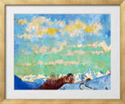 Giovanni Giacometti, View from Stampa towards Italy (1924) — gold frame