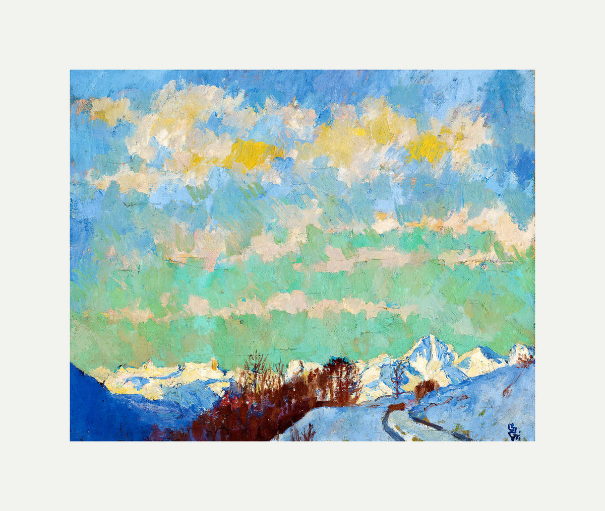 Giovanni Giacometti, View from Stampa towards Italy (1924) — rolled canvas