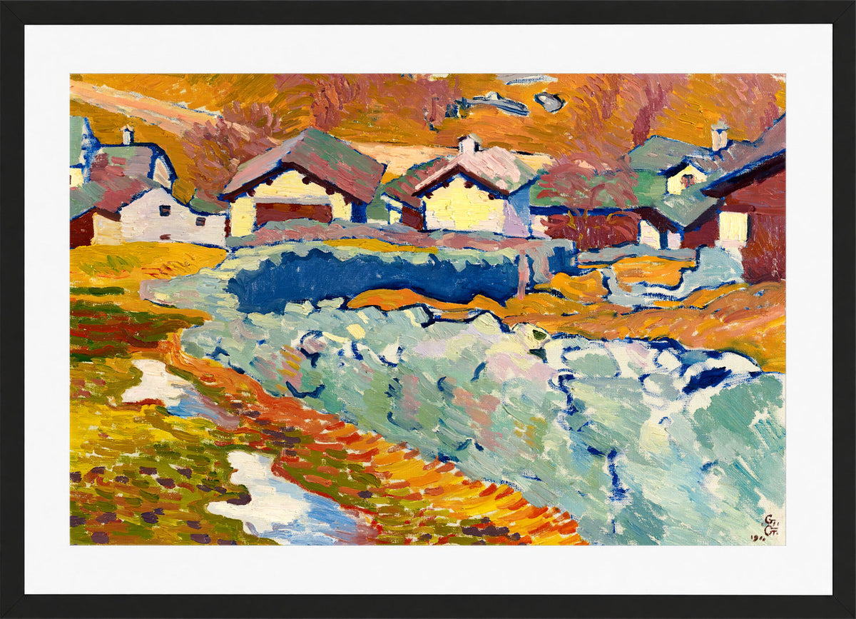 Giovanni Giacometti, Vorfrühling in Stampa (1911) — black frame