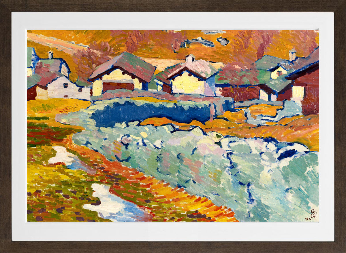 Giovanni Giacometti, Vorfrühling in Stampa (1911) — brown frame