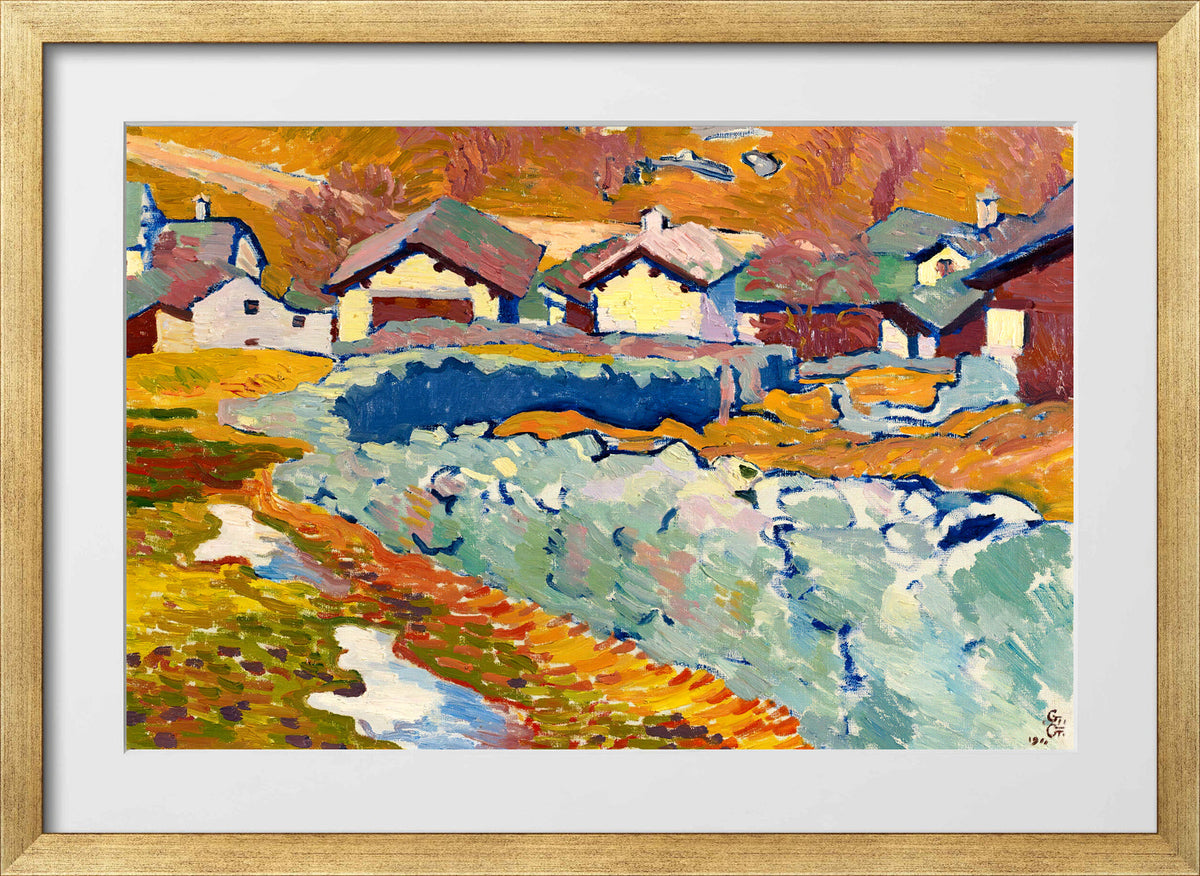 Giovanni Giacometti, Vorfrühling in Stampa (1911) — gold frame