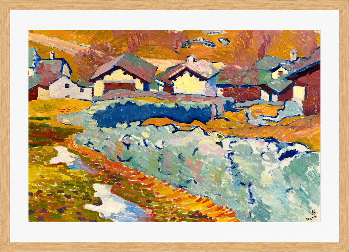 Giovanni Giacometti, Vorfrühling in Stampa (1911) — oak frame