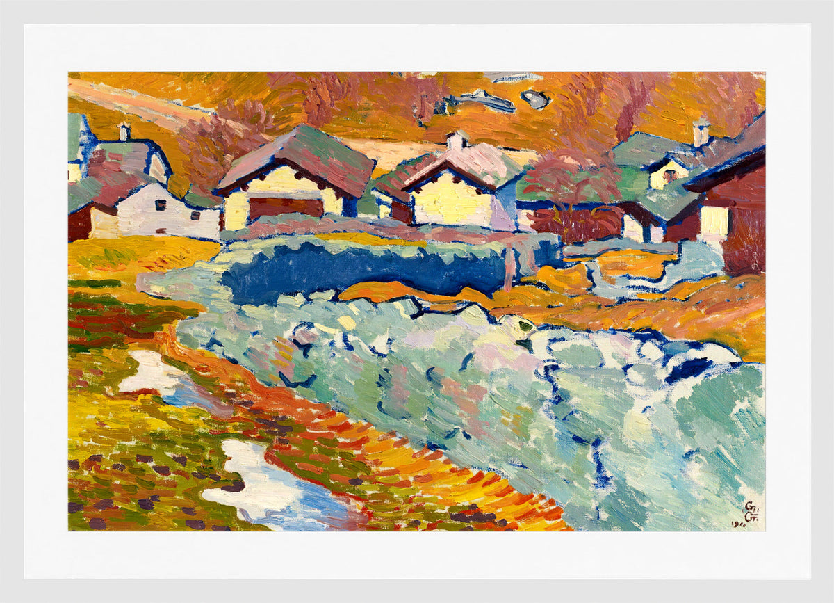 Giovanni Giacometti, Vorfrühling in Stampa (1911) — white frame