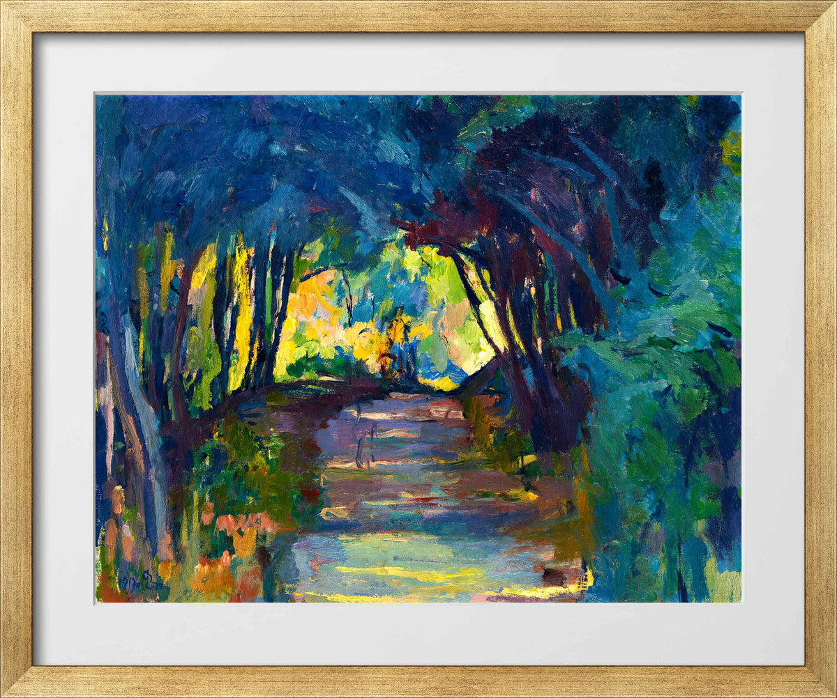 Giovanni Giacometti, Waldweg (1917) — gold frame