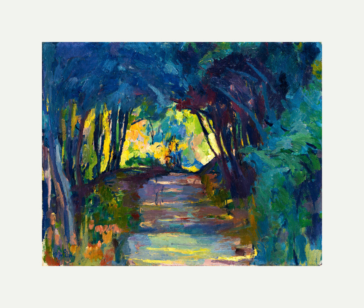 Giovanni Giacometti, Waldweg (1917) — rolled canvas