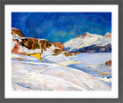 Giovanni Giacometti, Winter Landscape near Capolago (1930) — dark grey frame