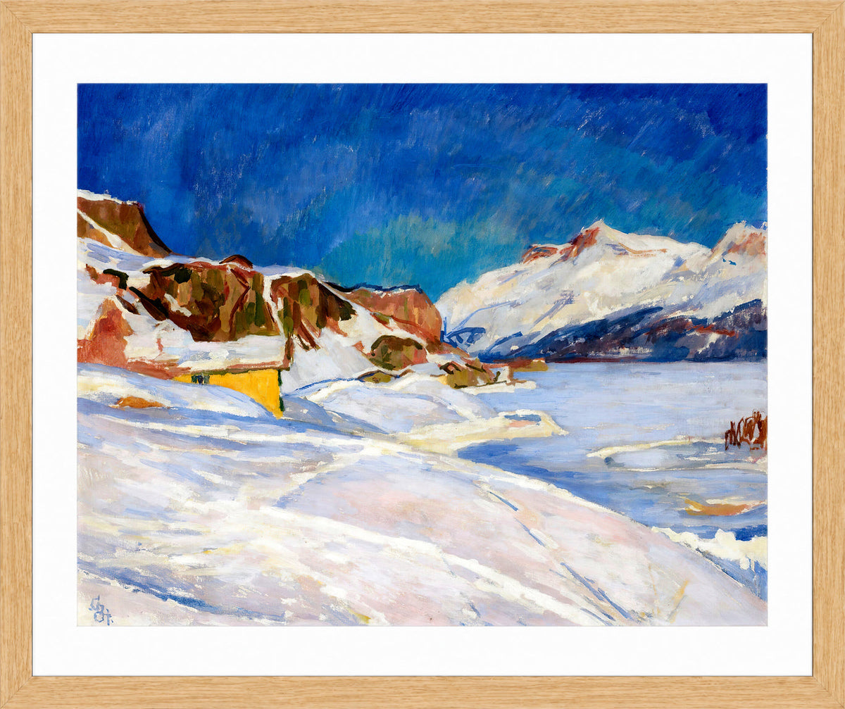 Giovanni Giacometti, Winter Landscape near Capolago (1930) — oak frame