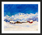 Giovanni Giacometti, Winter Landscape near Maloja (1927) — black frame