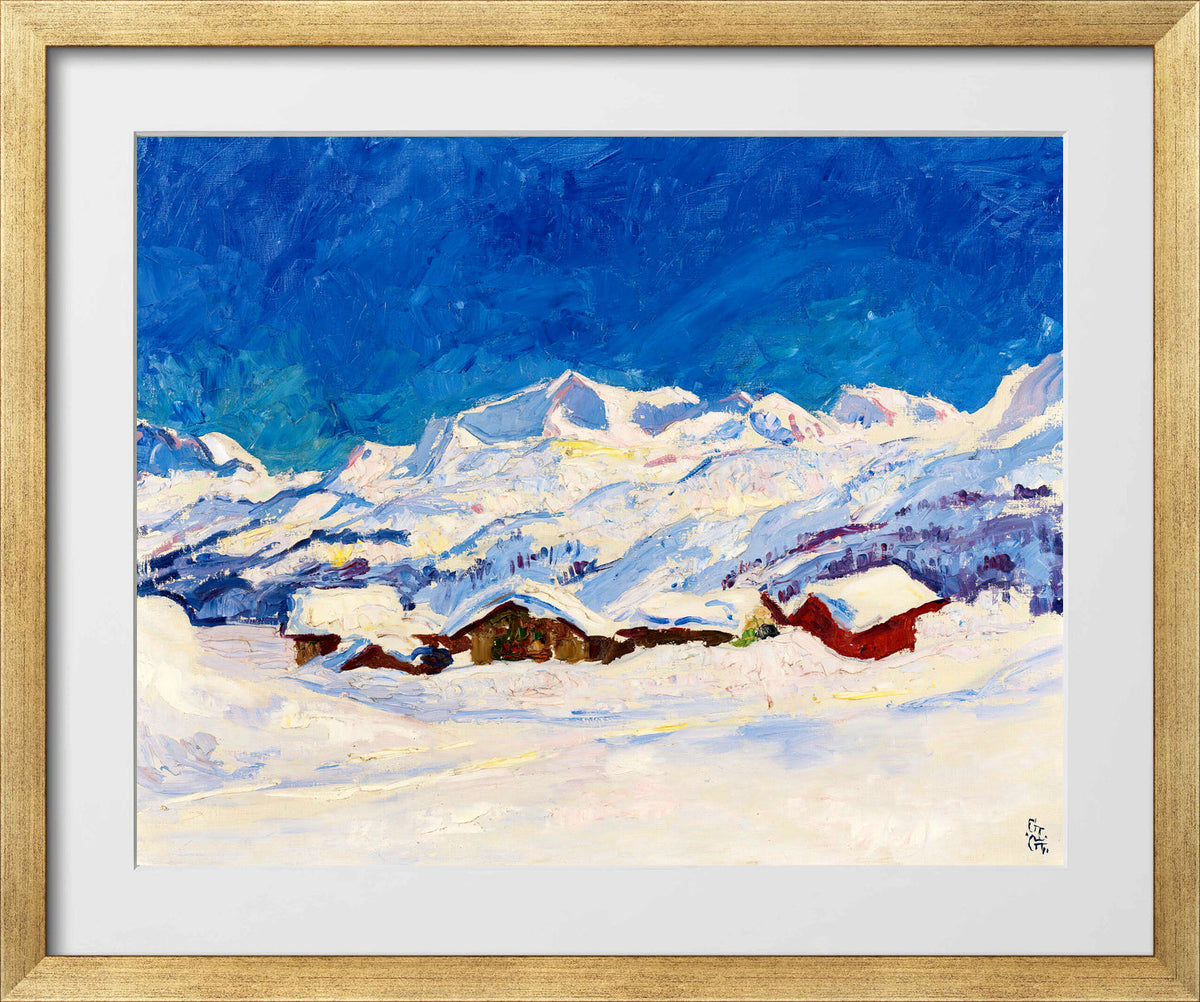 Giovanni Giacometti, Winter Landscape near Maloja (1927) — gold frame