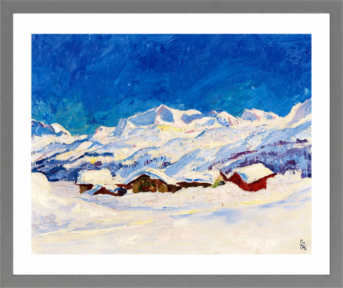 Giovanni Giacometti, Winter Landscape near Maloja (1927) — light grey frame