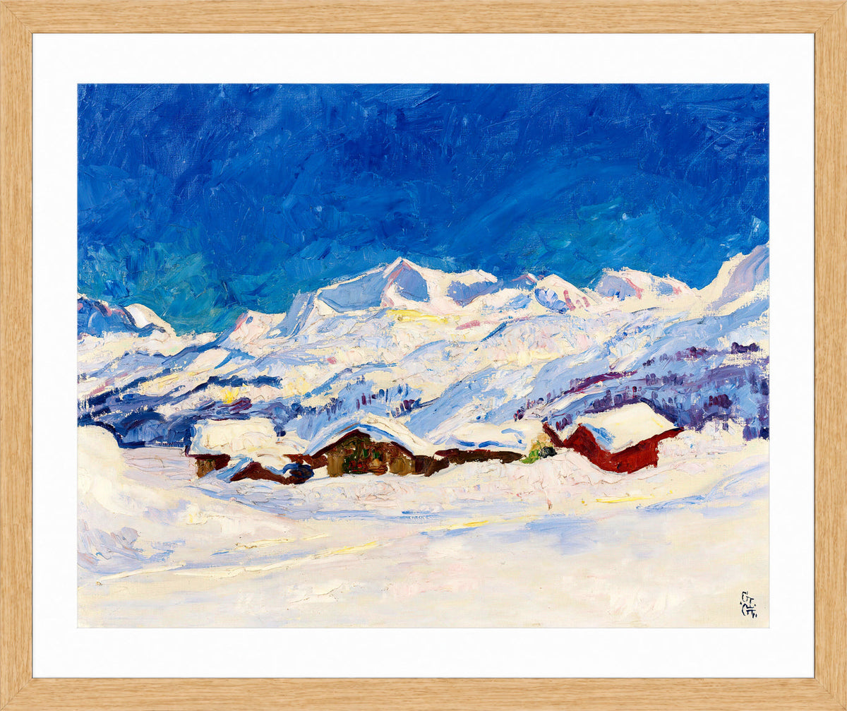 Giovanni Giacometti, Winter Landscape near Maloja (1927) — oak frame