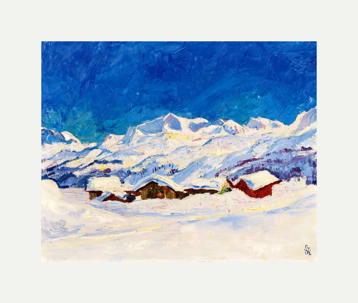 Giovanni Giacometti, Winter Landscape near Maloja (1927) — rolled canvas