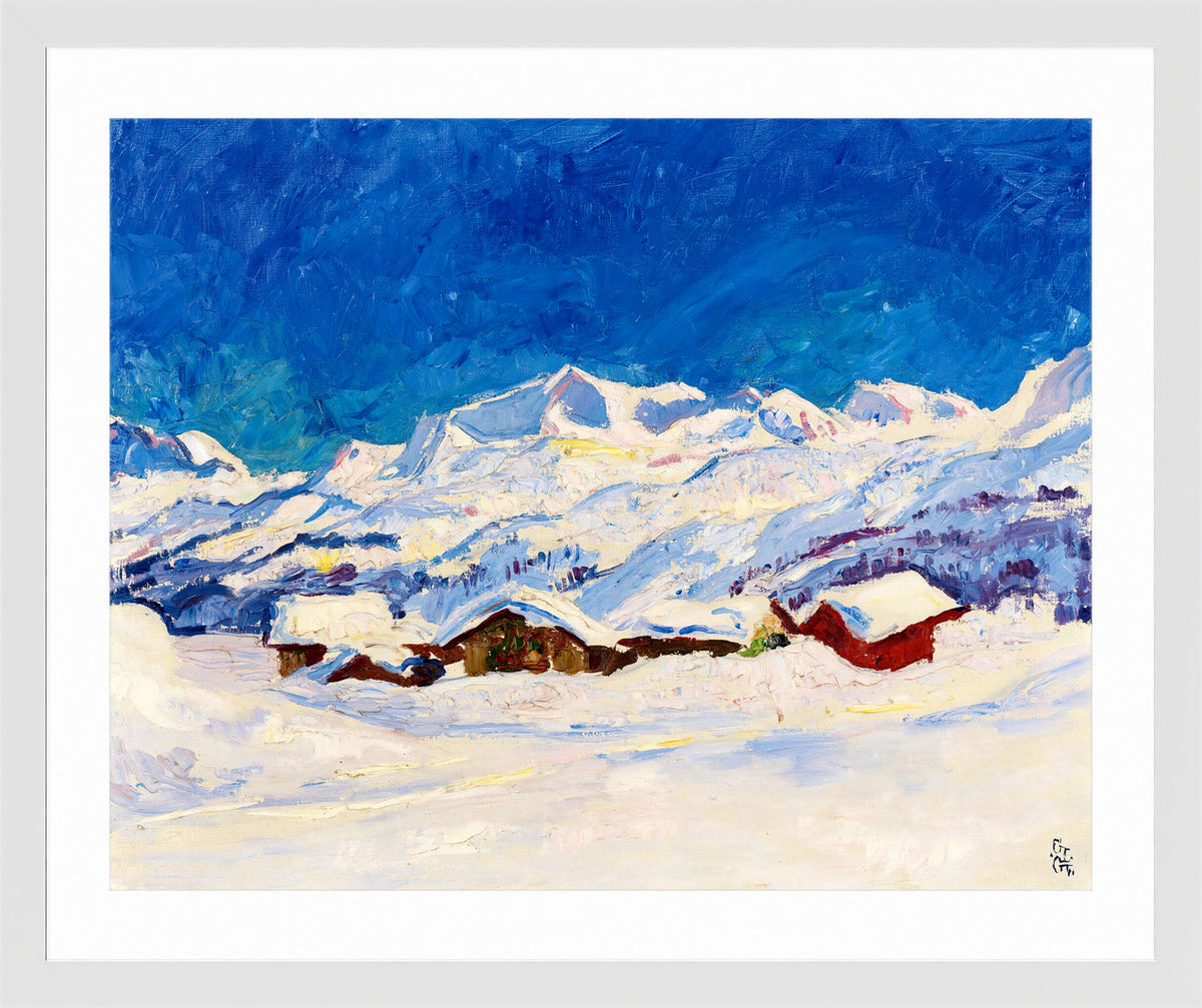 Giovanni Giacometti, Winter Landscape near Maloja (1927) — white frame