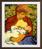 Giovanni Giacometti, Young Mother (1910) — brown frame