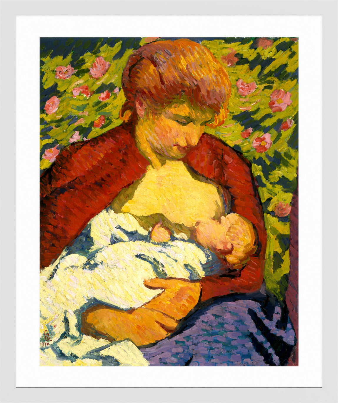 Giovanni Giacometti, Young Mother (1910) — white frame