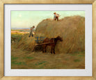 Harold Harvey Print, Building the hayrick (1902) in a gold frame