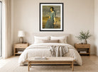 Harold Harvey Print, Clara (1922) displayed above a bed