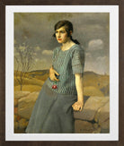 Harold Harvey Print, Clara (1922) in a brown frame