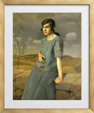 Harold Harvey Print, Clara (1922) in a gold frame