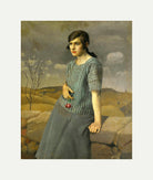 Harold Harvey Print, Clara (1922) with an off-white border for rolled canvas