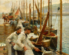 Harold Harvey Print, Fishing Boats, Newlyn as an unframed print