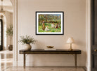 Harold Harvey Print, Maytime (1912) displayed above a console table