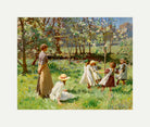 Harold Harvey Print, Maytime (1912) with an off-white border for rolled canvas