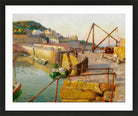 Harold Harvey Print, Mousehole (1939) in a black frame