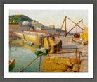 Harold Harvey Print, Mousehole (1939) in a dark grey frame