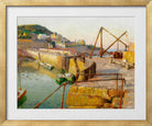 Harold Harvey Print, Mousehole (1939) in a gold frame