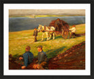 Harold Harvey Print, Spreading the nets in a black frame