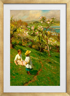 Harold Harvey Print, Springtime In The Orchard in a gold frame