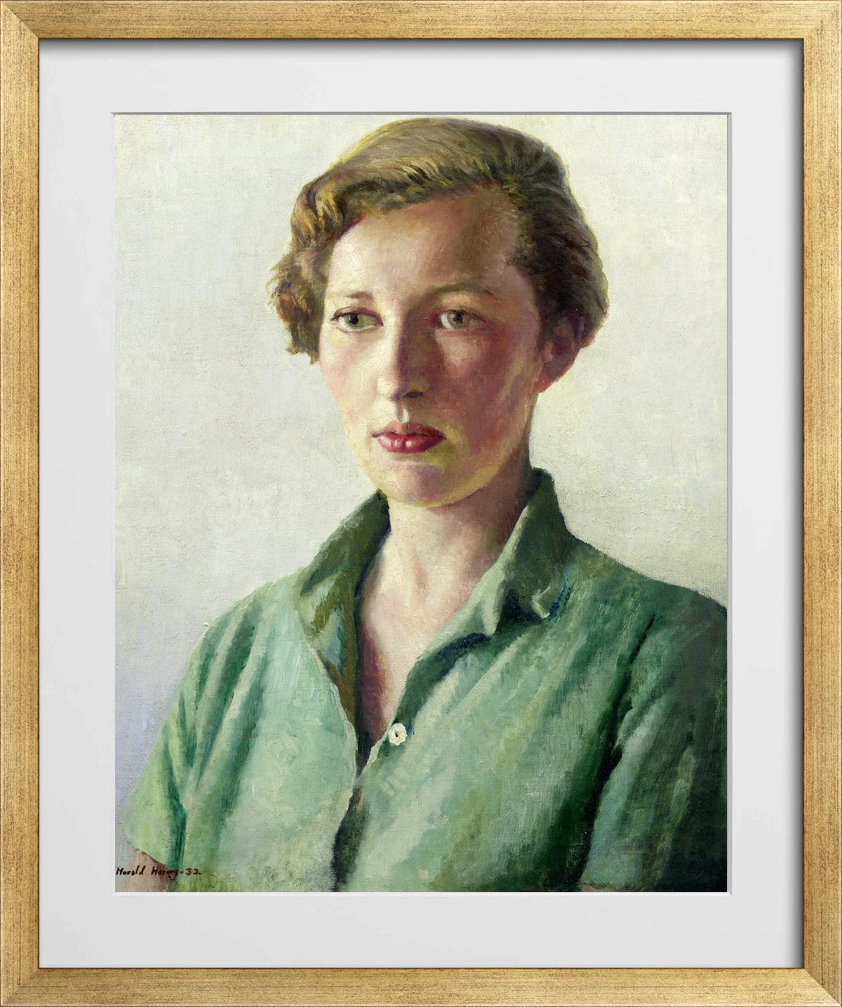 Harold Harvey Print, Sue Palmer in a gold frame