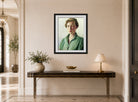 Harold Harvey Print, Sue Palmer displayed above a console table