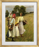 Harold Harvey Print, The Blackberry Harvest in a gold frame