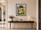 Harold Harvey Print, The Blackberry Harvest displayed above a console table