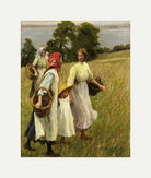 Harold Harvey Print, The Blackberry Harvest with an off-white border for rolled canvas