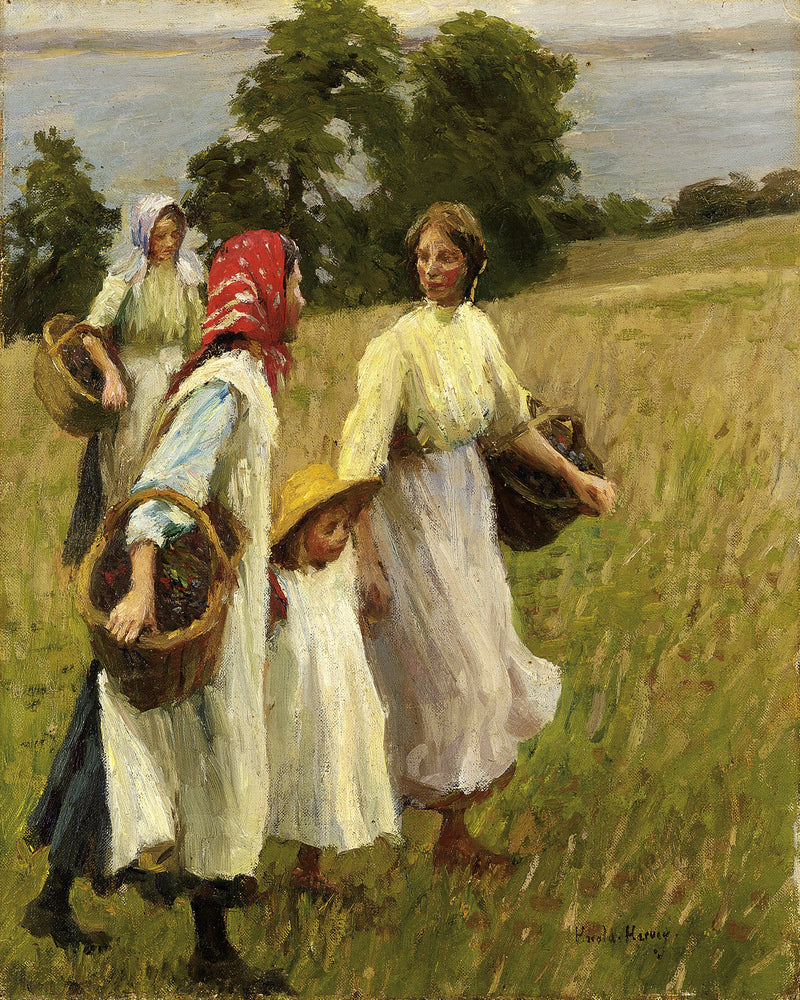 Harold Harvey Print, The Blackberry Harvest as an unframed print