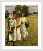 Harold Harvey Print, The Blackberry Harvest in a white frame